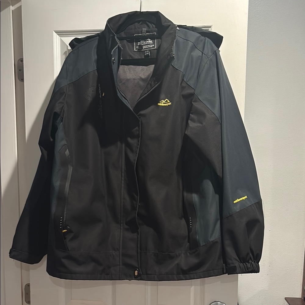 Black and Gray Jacket with Yellow Accents